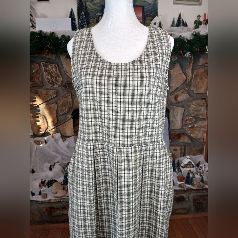 ๐ Bobbie Brooks Elegant Black, White, Cream Checkered Dress Small - Picture 4 of 10